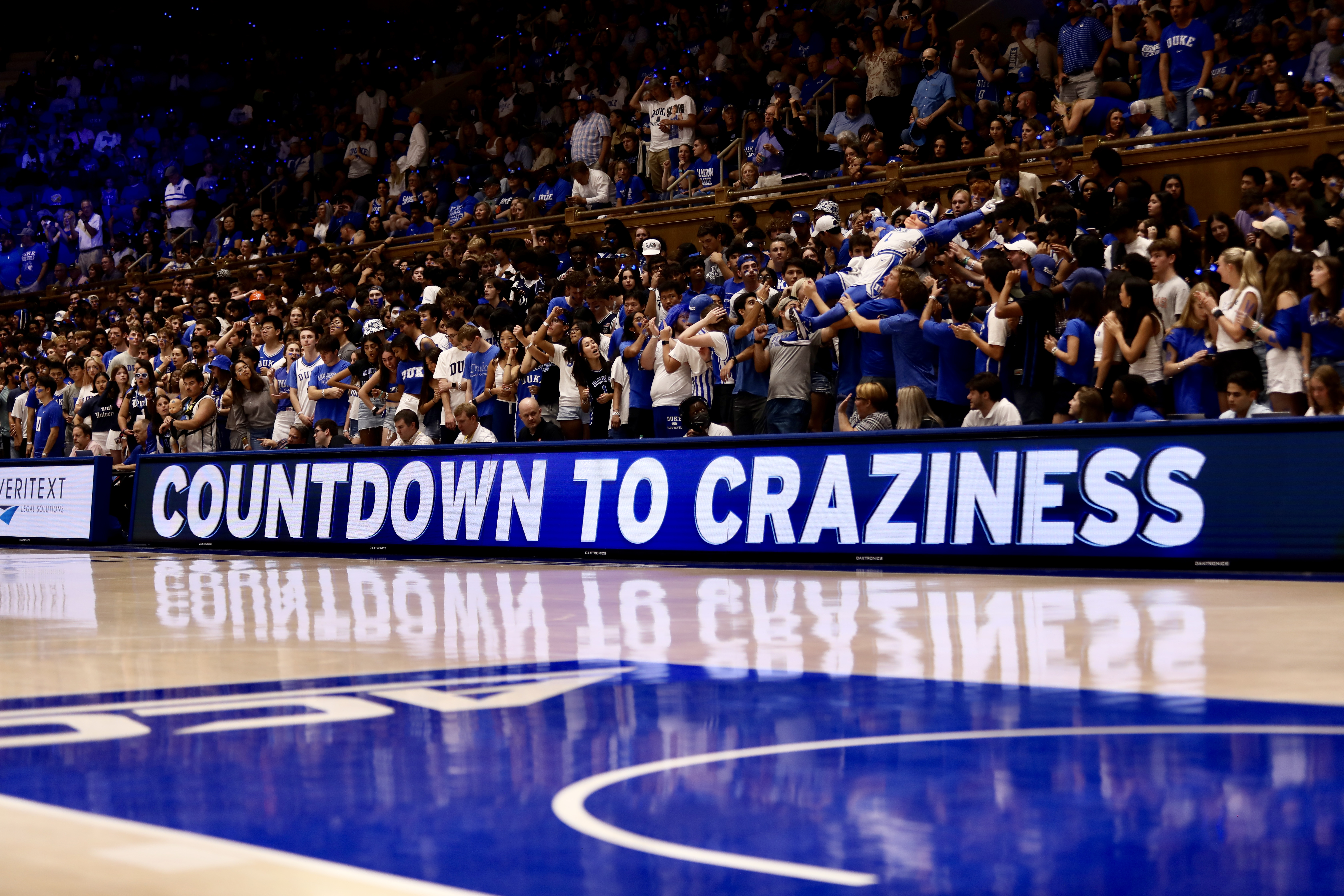 view of the cameron crazies student section in cameron indoor
