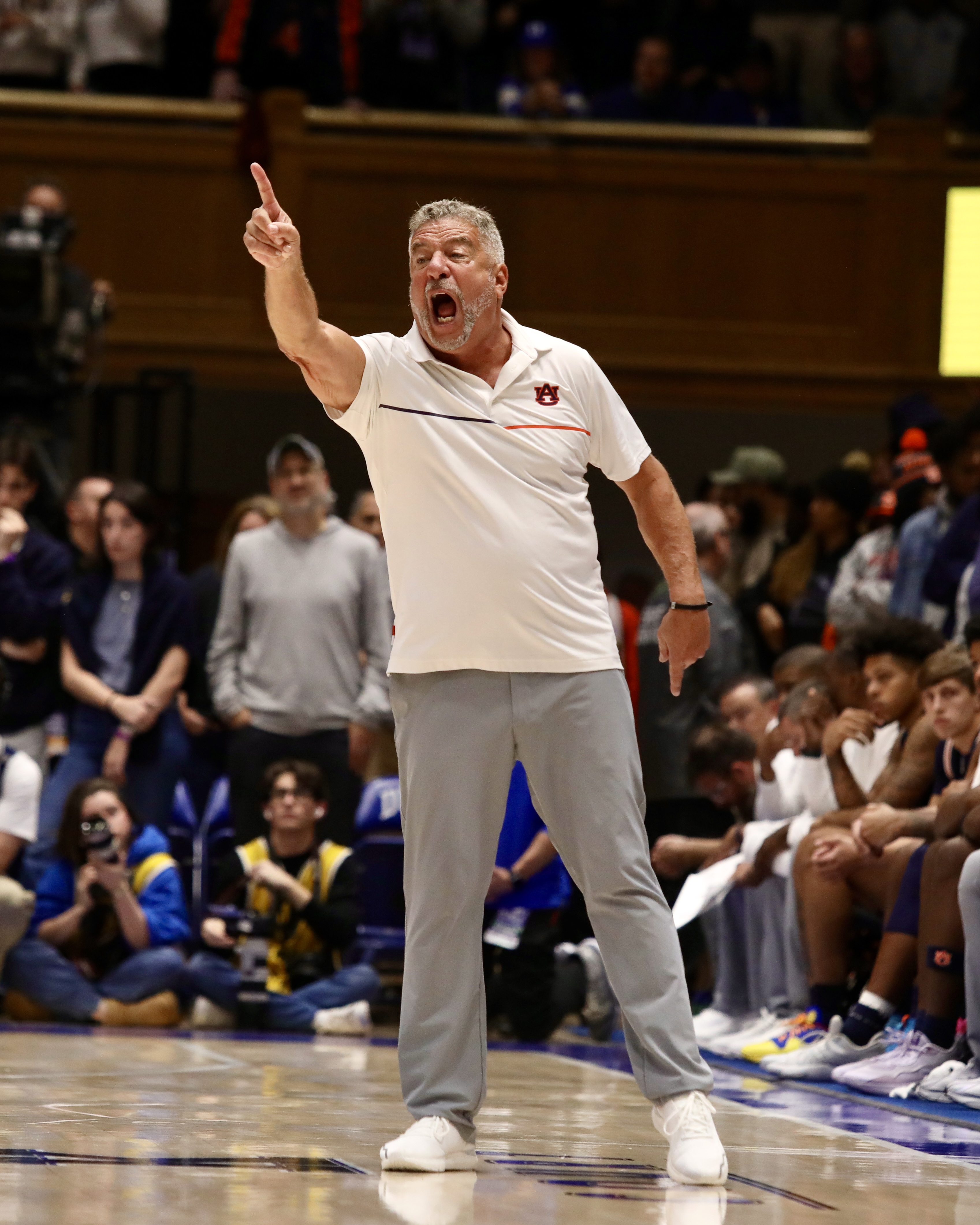 auburn head coach bruce pearl coaching from sideline