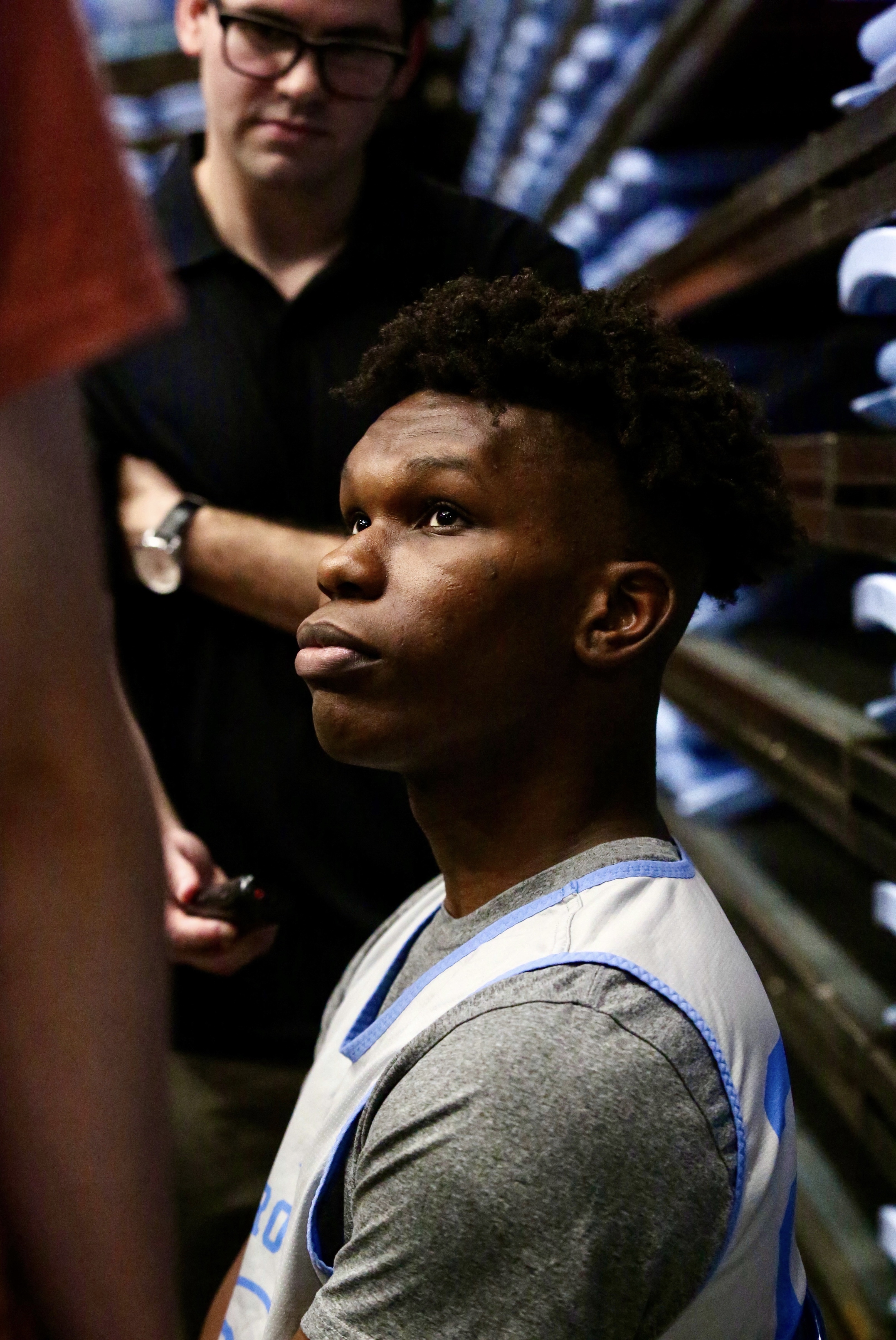 unc basketball player ven allen lubin in media scrum